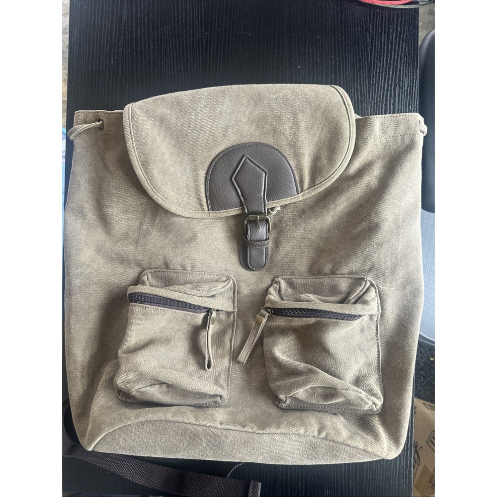 Gootium Canvas Rucksack Backpack Bag Drawstring Buckle Close Messenger‎ Outdoor